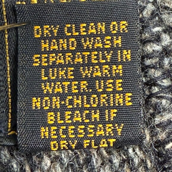 Eddie Bauer Mens L Wool Blend Sweater Shawl Collar Heather Brownish Gray - Picture 7 of 9